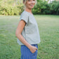 Katie Handwoven Cotton Separates - M Silver Cropped Pants