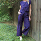 Handwoven Cotton Pants in Plum Check