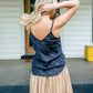 Handwoven Cotton Flair Midi Skirt in Mustard and Cream