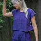 Handwoven Cotton Pants in Plum Check