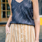 Handwoven Cotton Flair Midi Skirt in Mustard and Cream