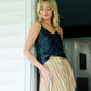 Handwoven Cotton Flair Midi Skirt in Mustard and Cream