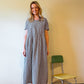 Eloise Handwoven Cotton Dress in Black and White Gingham - L Left