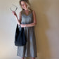 Linen Faro Dress in Black and White Handwoven Cotton Gingham