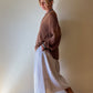 Faro Dress in Recycled Beige and White Linen Made to Order