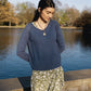 Georgia Pullover Sweater in Dark Green