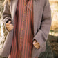 Paige Handwoven Cotton Relaxed Shirt Dress in Mauve and Dust Stripe