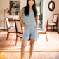 Handwoven Cotton Katie Shirt in Blue and White Pin Stripe - S Shirt