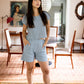 Handwoven Cotton Katie Shirt in Blue and White Pin Stripe - S Shirt