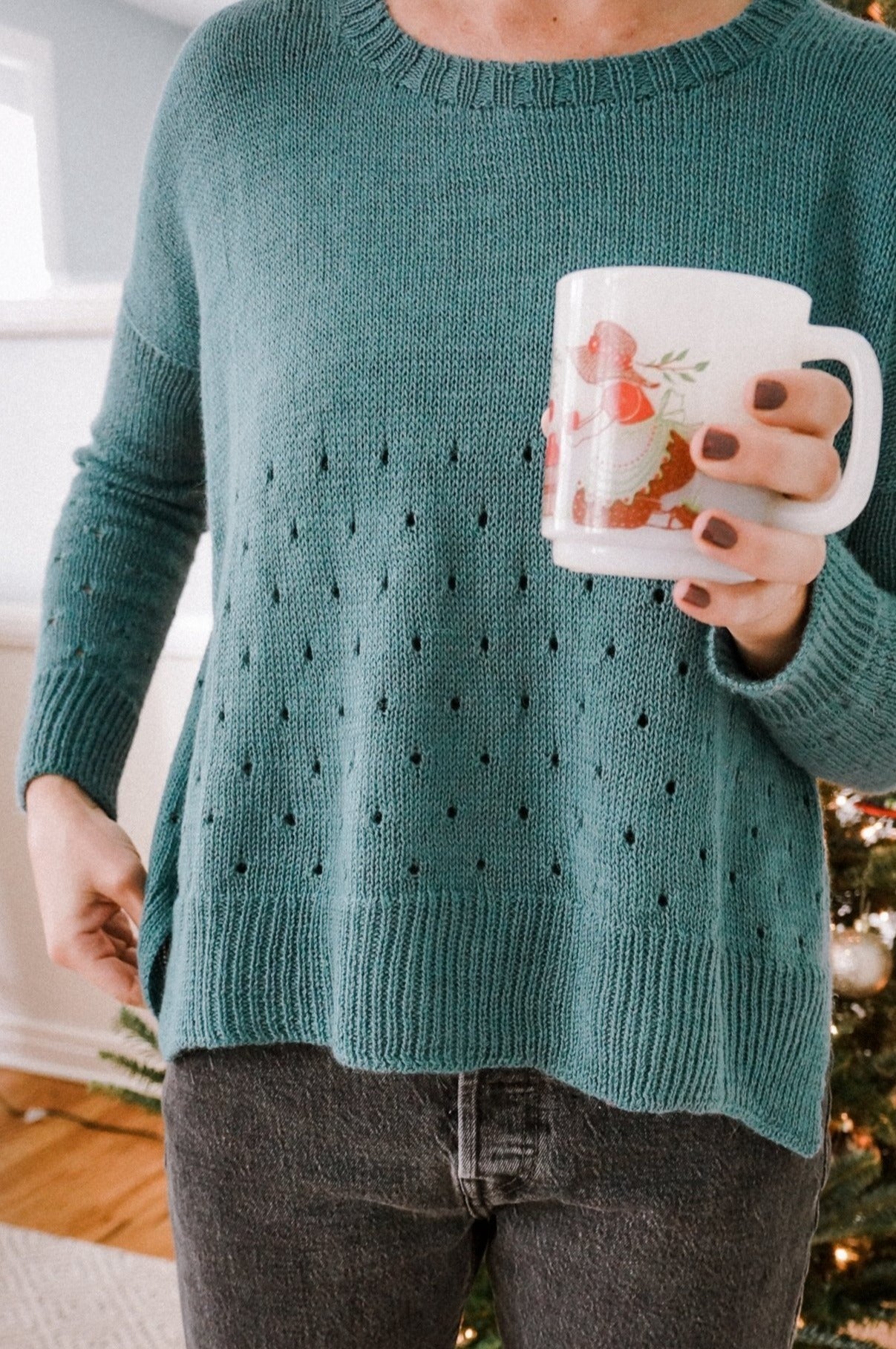 Baby Alpaca Pullover Sweater in Teal