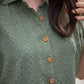 Paige Handwoven Cotton Relaxed Shirt Dress in Green Check