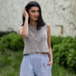 Handwoven Cotton Katie Shirt in Blue and White Pin Stripe - S Shirt