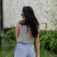 Handwoven Cotton Katie Shirt in Blue and White Pin Stripe - S Shirt
