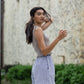 Handwoven Cotton Katie Shirt in Blue and White Pin Stripe - S Shirt