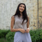 Handwoven Cotton Katie Shirt in Blue and White Pin Stripe - S Shirt