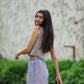 Handwoven Cotton Katie Shirt in Blue and White Pin Stripe - S Shirt