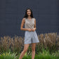 Handwoven Cotton Katie Shirt in Blue and White Pin Stripe - S Shirt