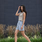 Handwoven Cotton Katie Shirt in Blue and White Pin Stripe - S Shirt