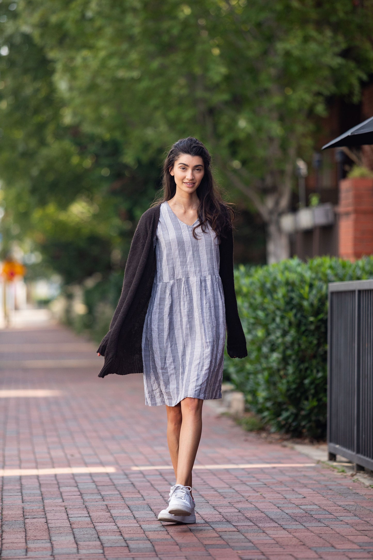 Baby Alpaca Long Cardigan in Brown
