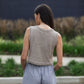 Handwoven Cotton Katie Shirt in Blue and White Pin Stripe - S Shirt