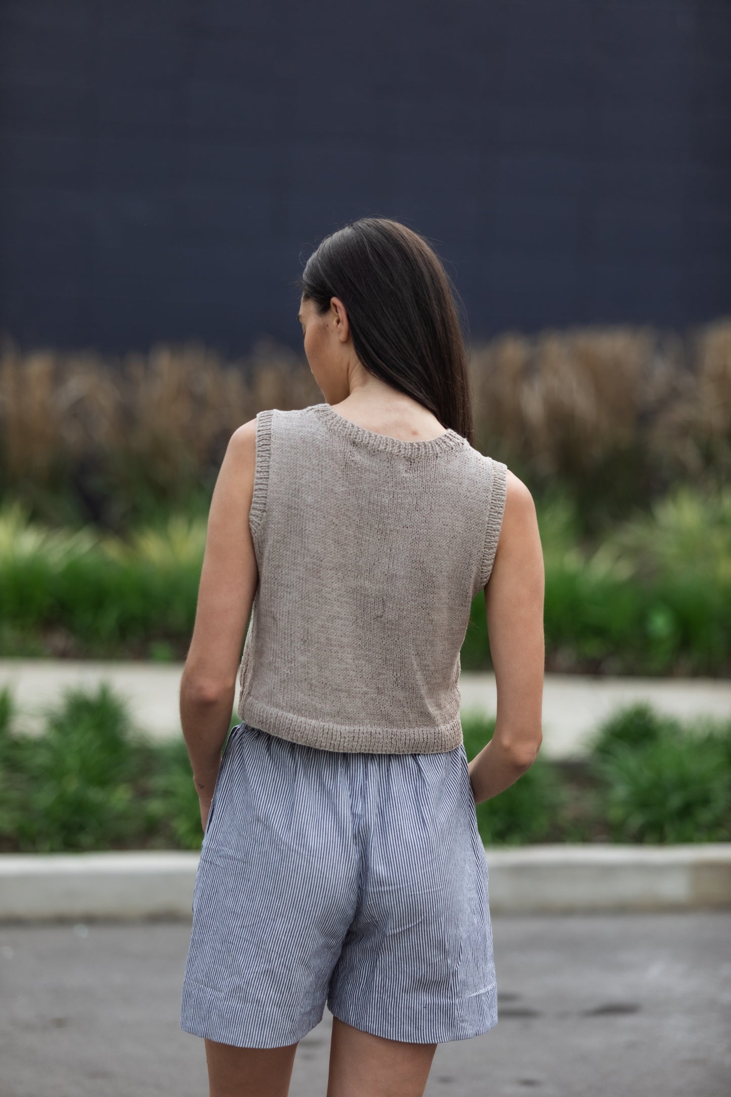Handwoven Cotton Katie Shirt in Blue and White Pin Stripe - S Shirt