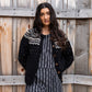 Hand Knit Nepali Wool Florence Cardigan Sweater in Black Made to Order