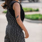 Dilsi Handwoven Cotton Overalls in Black and White Made to Order