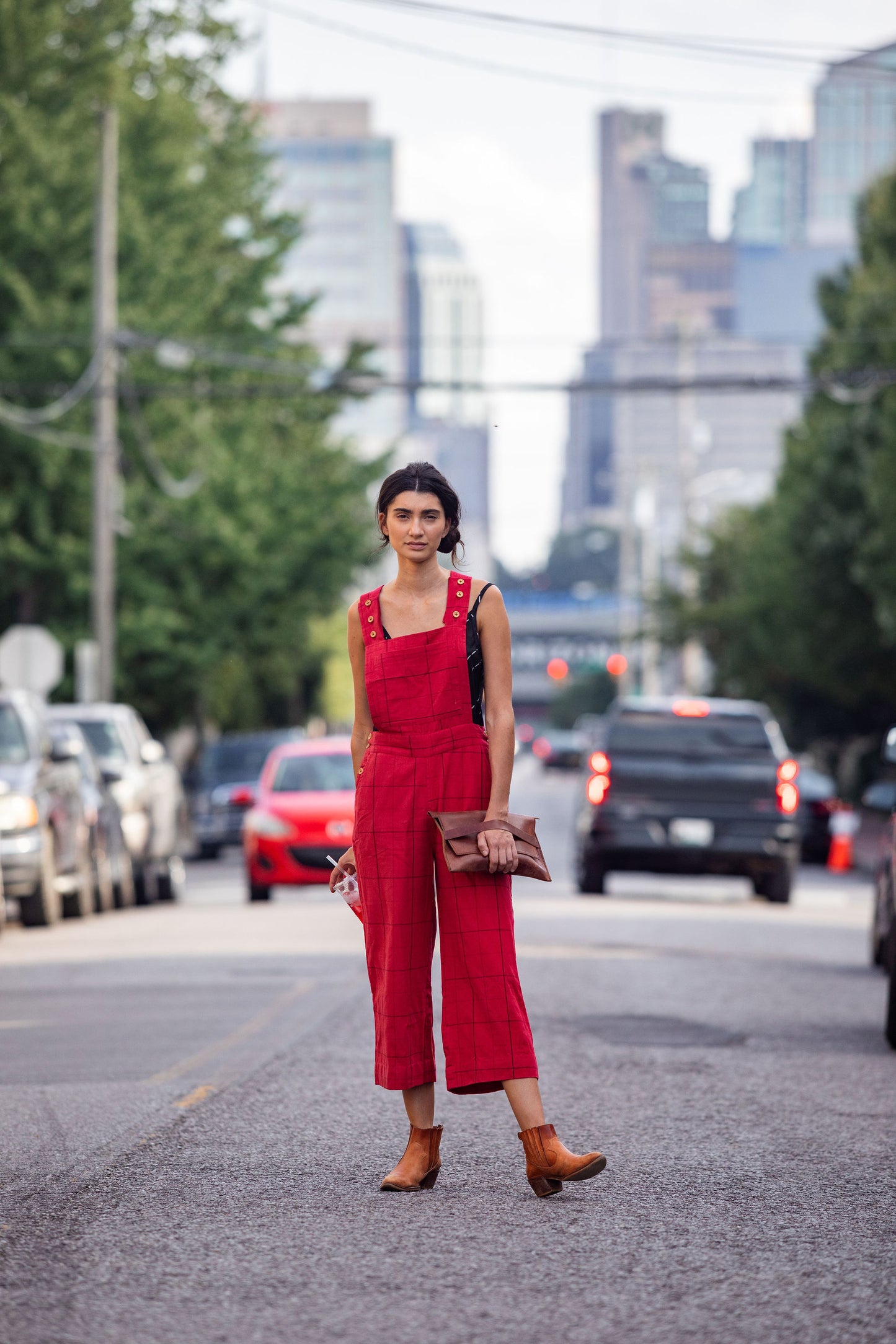 Dilsi Handwoven Cotton Overalls in Red - Pre-Order 2/30