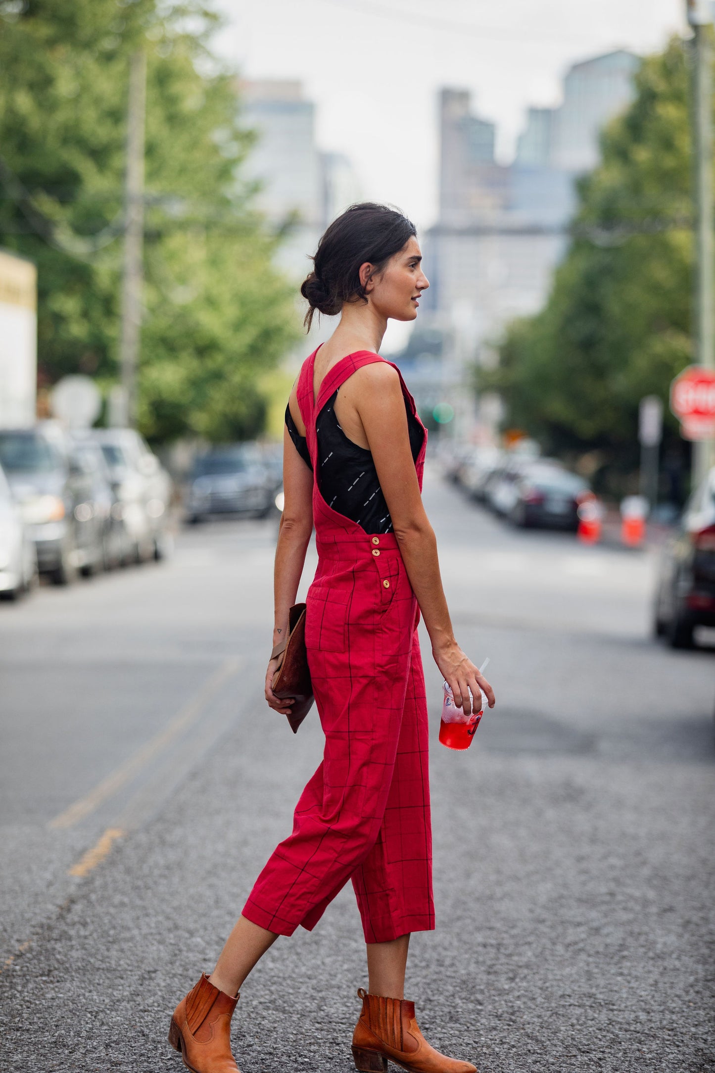 Dilsi Handwoven Cotton Overalls in Red - Pre-Order 2/30