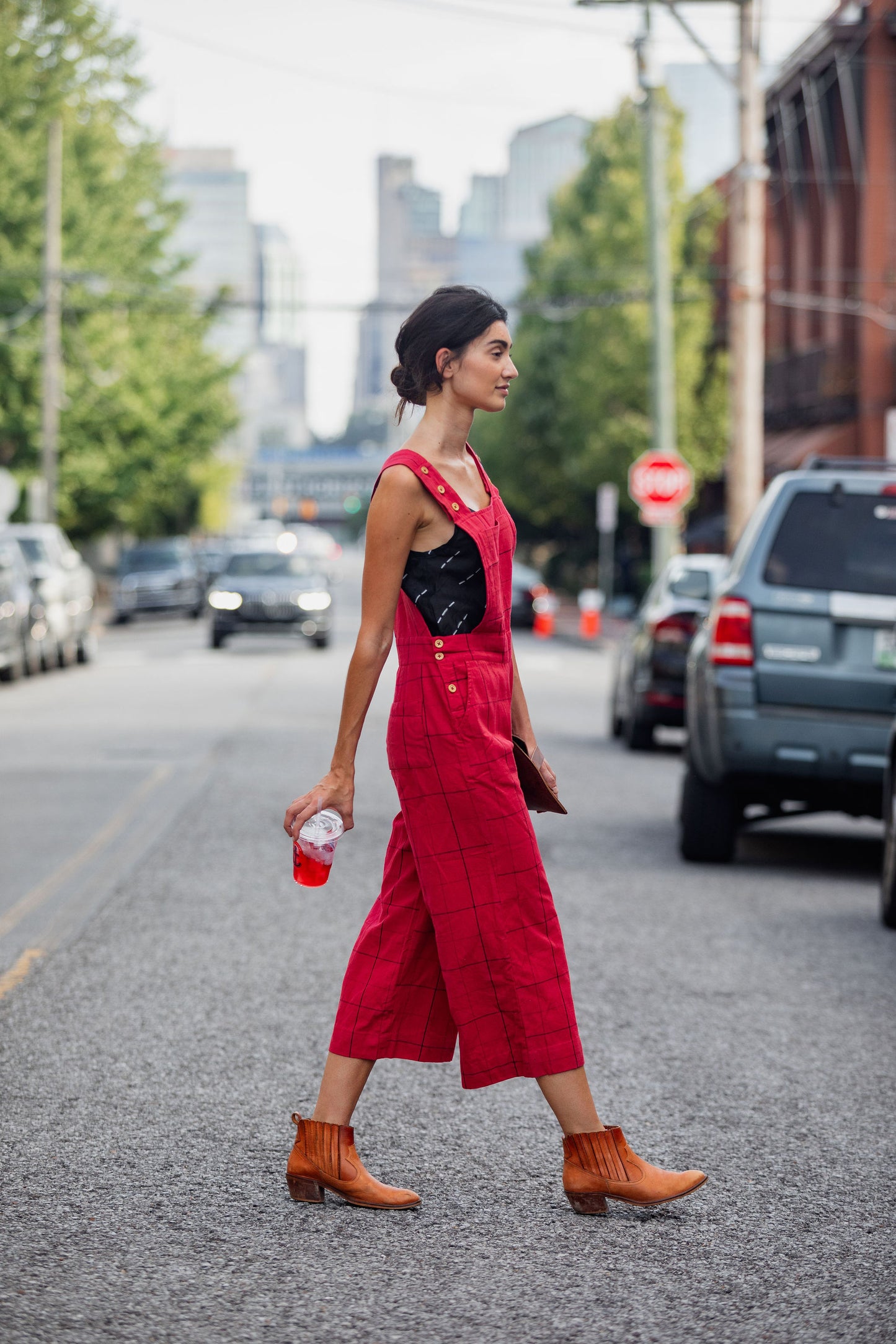 Dilsi Handwoven Cotton Overalls in Red - Pre-Order 2/30