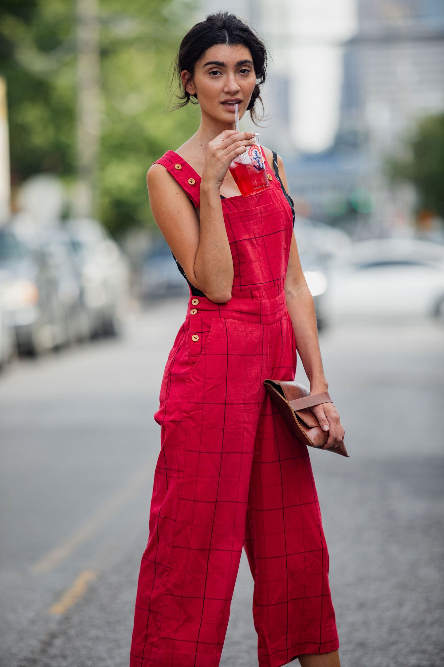 Dilsi Handwoven Cotton Overalls in Red - Pre-Order 2/30