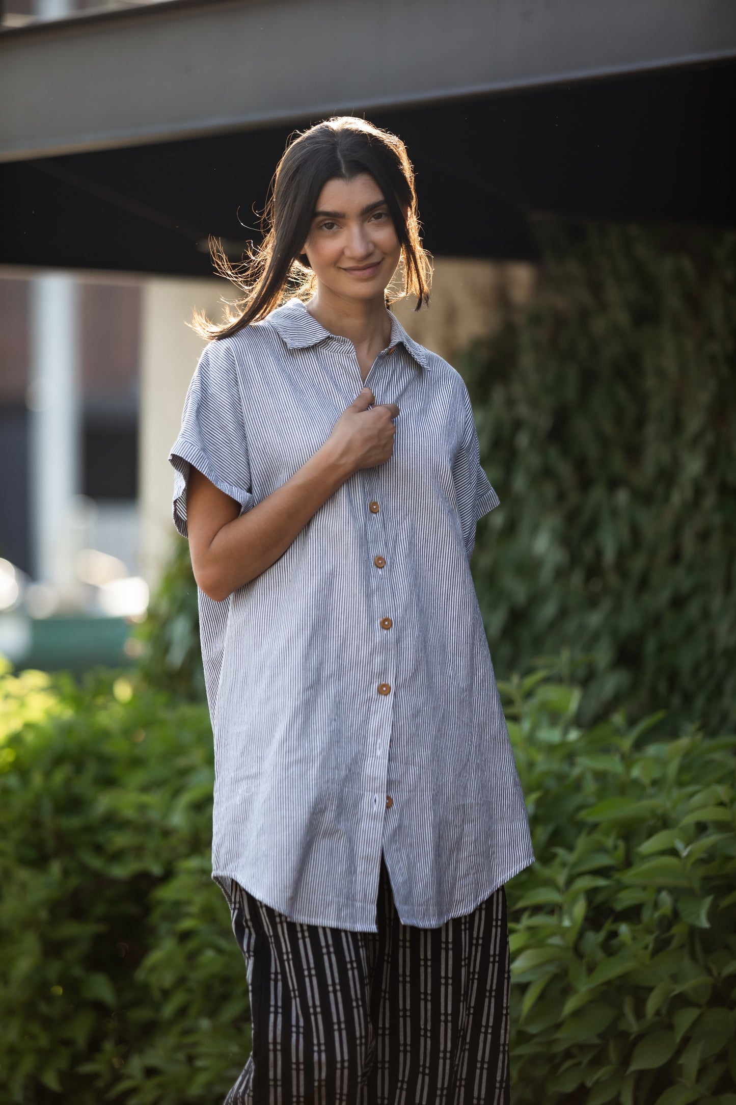 Paige Handwoven Cotton Relaxed Shirt Dress - Pre-Order 2/30