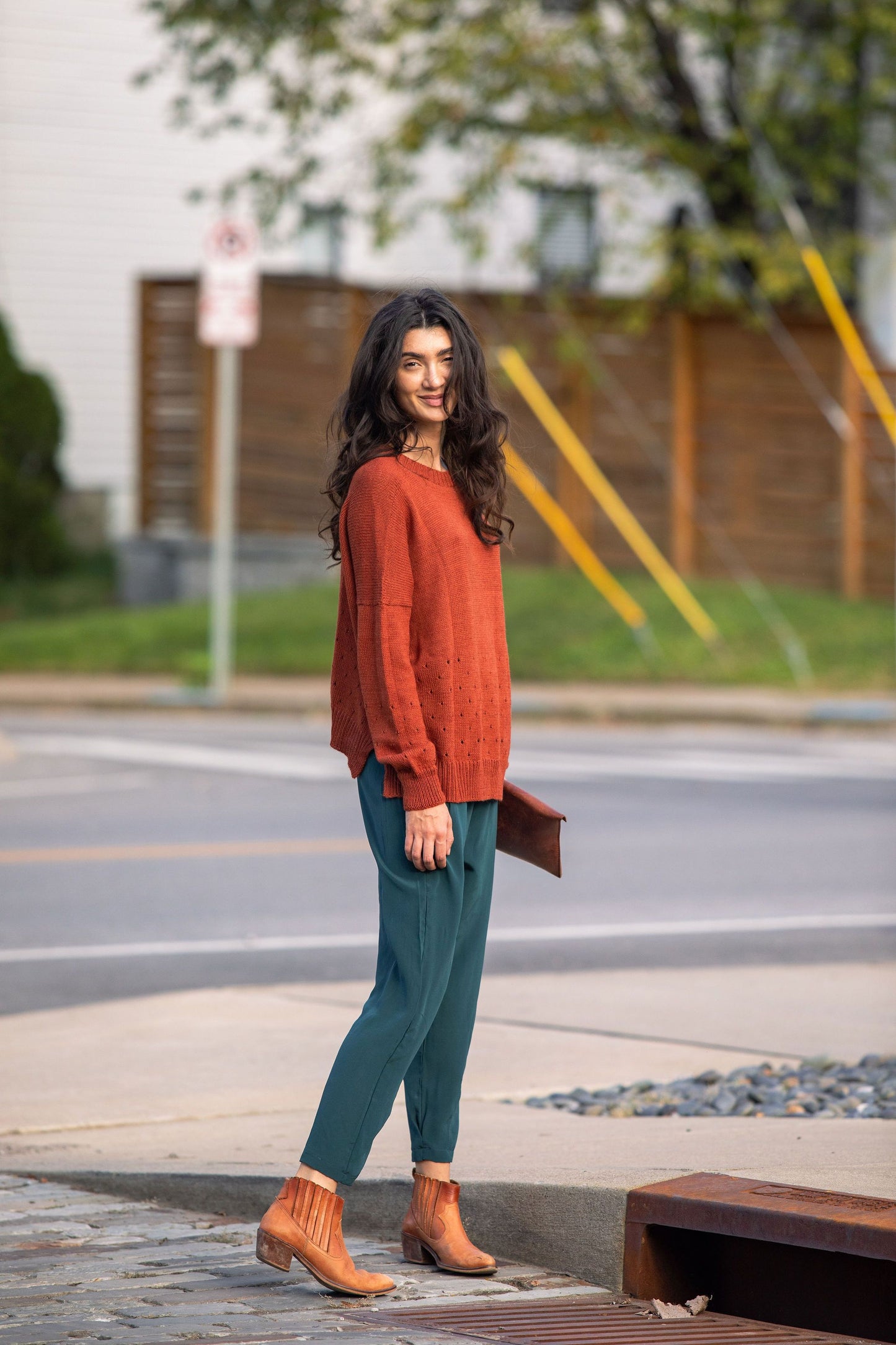 Baby Alpaca Pullover Sweater in Teal