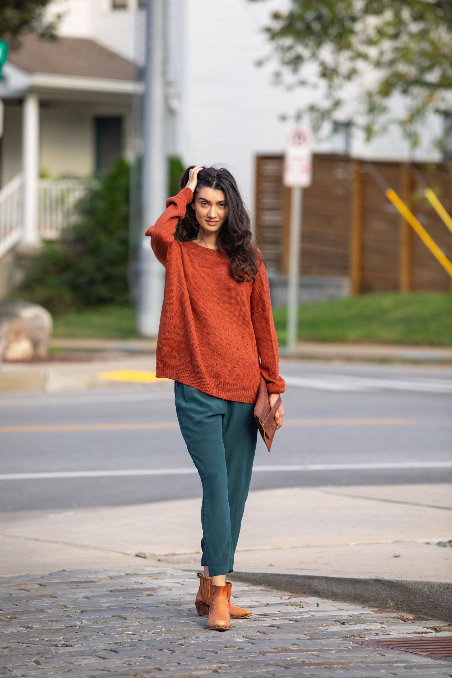 Baby Alpaca Pullover Sweater in Teal