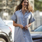 Paige Handwoven Cotton Relaxed Shirt Dress Made to Order