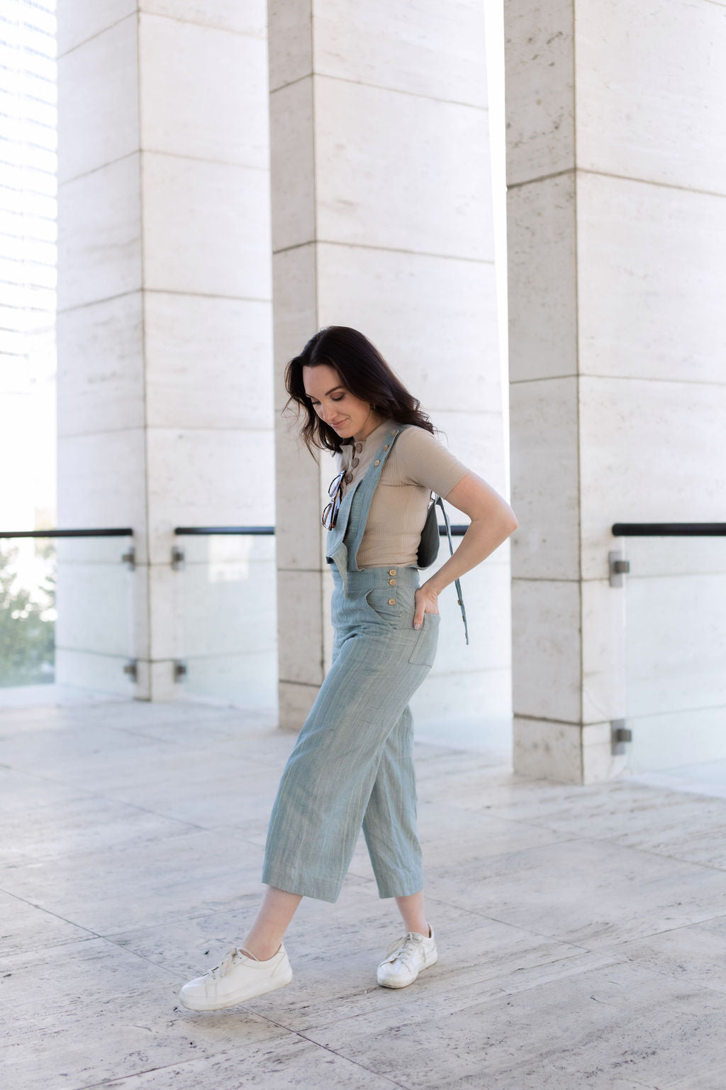 Dilsi Handwoven Cotton Overalls in Silver Made to Order