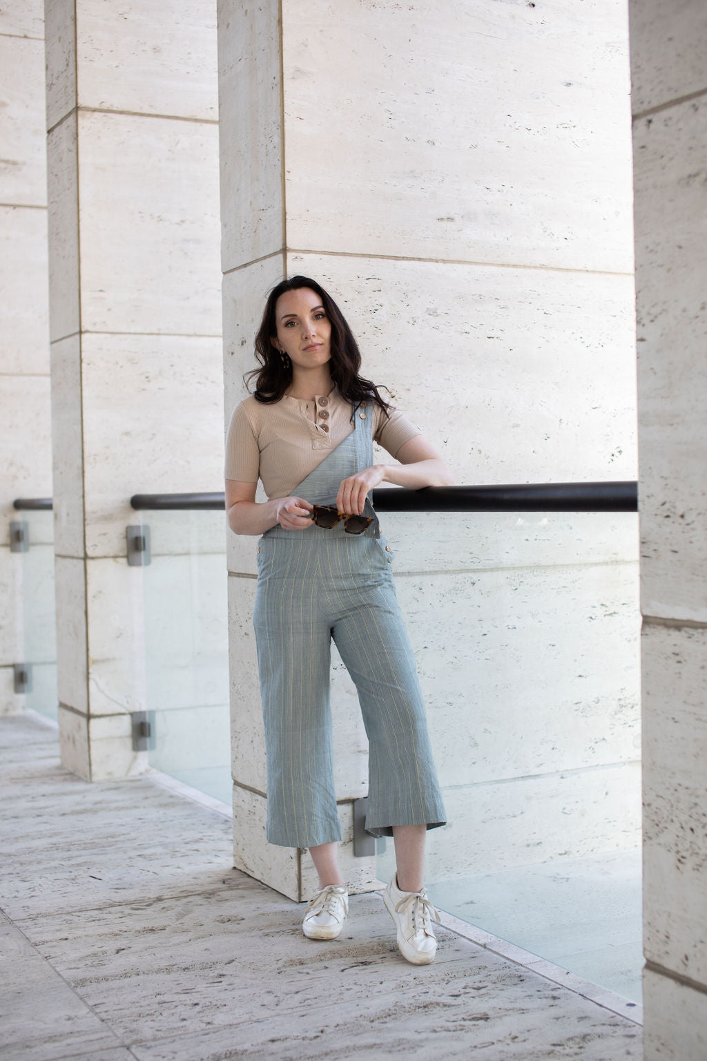 Dilsi Handwoven Cotton Overalls in Silver Made to Order
