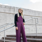 Dilsi Handwoven Cotton Overalls in Mauve and Dust Stripe Made to Order
