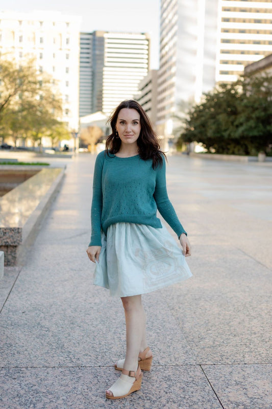 Baby Alpaca Pullover Sweater in Teal