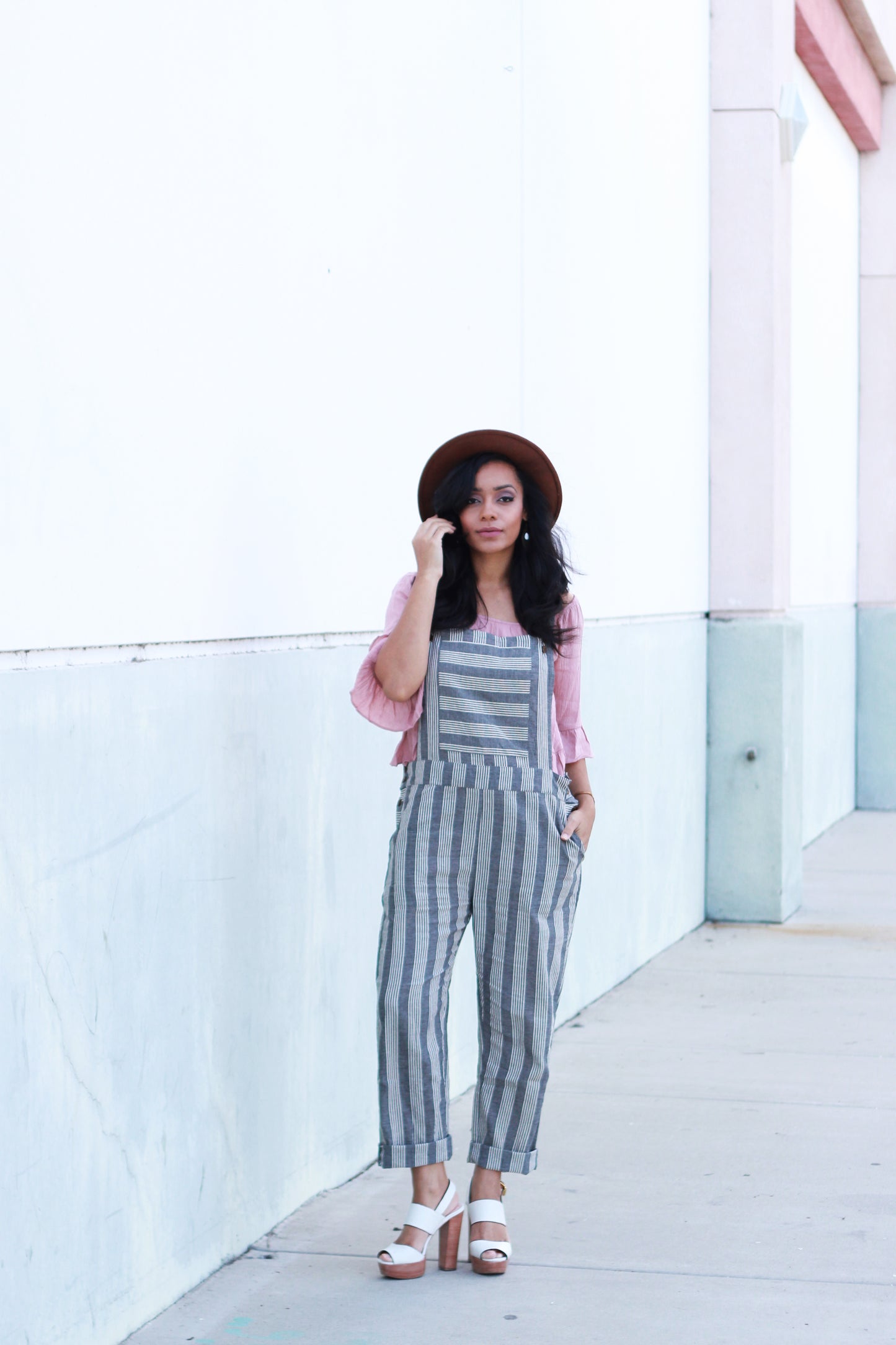 Dilsi Handwoven Cotton Overalls in Grey and White Stripe - Pre-Order 2/30