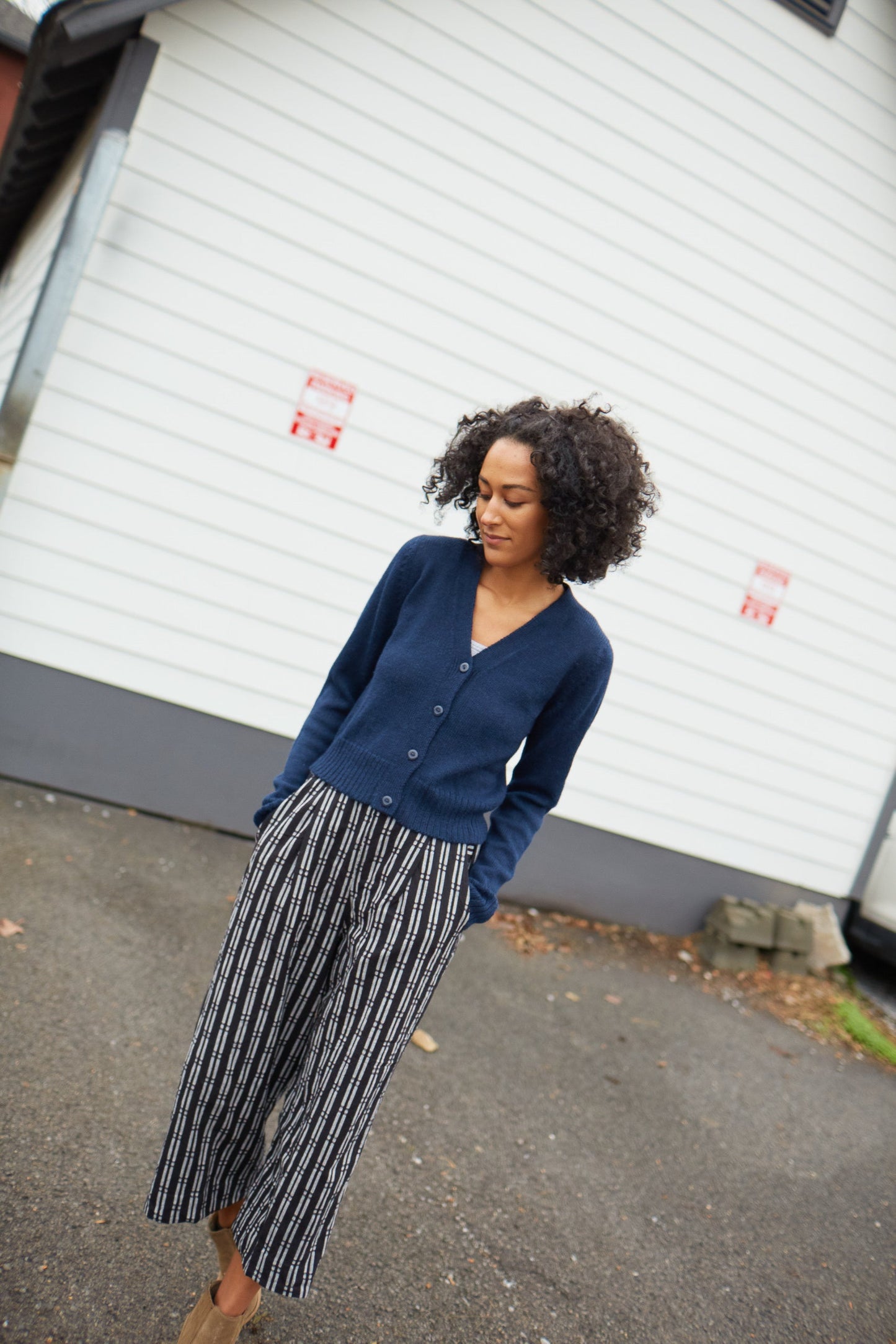 Katie Handwoven Cotton Set in Black and White