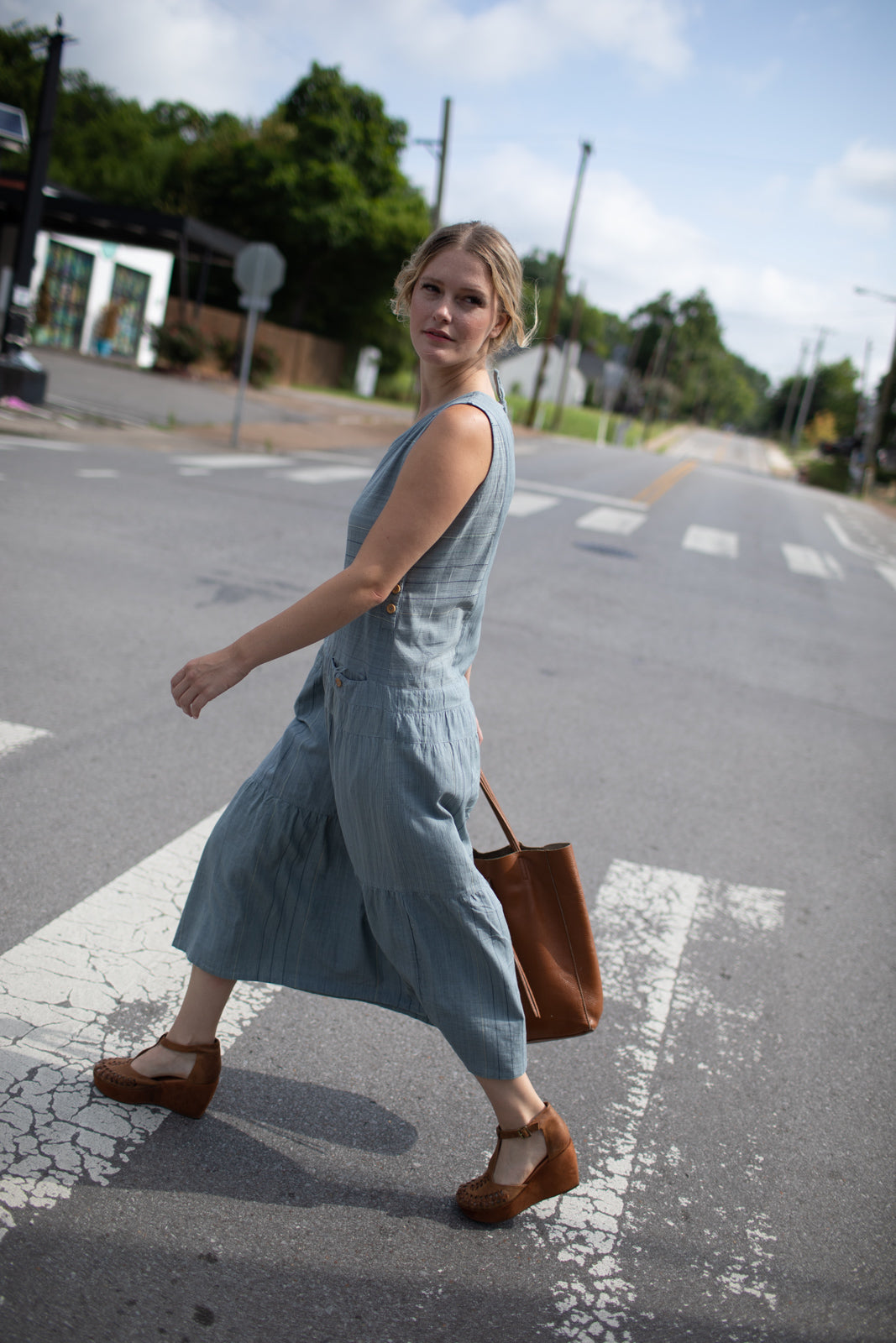 Handwoven Bina Dress in Cobalt Blue - Pre-Order 2/30