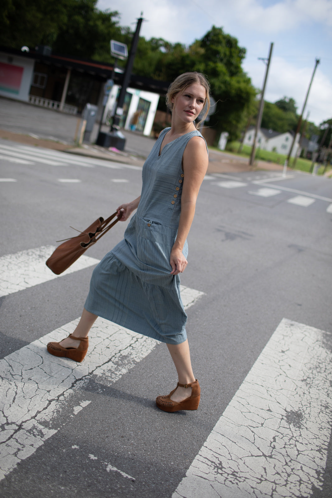 Handwoven Bina Dress in Cobalt Blue - Pre-Order 2/30