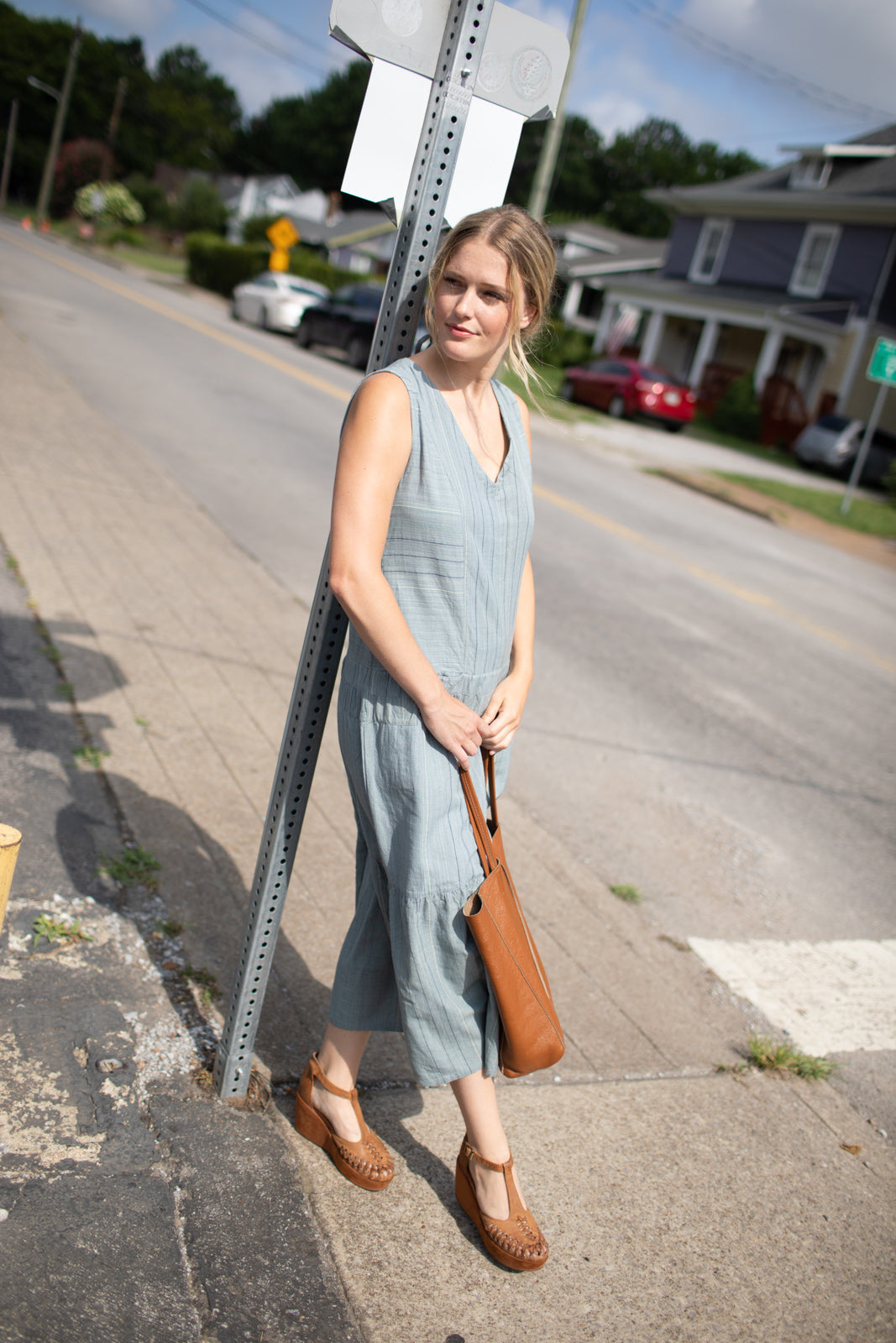 Handwoven Bina Dress in Silver Handwoven Cotton