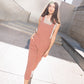 Dilsi Handwoven Cotton Overalls in Mauve and Dust Stripe Made to Order