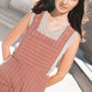 Dilsi Handwoven Cotton Overalls in Mauve and Dust Stripe Made to Order