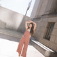 Dilsi Handwoven Cotton Overalls in Mauve and Dust Stripe Made to Order