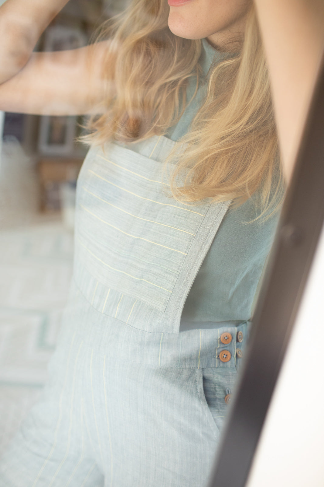 Dilsi Handwoven Cotton Overalls in Silver Made to Order