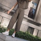 Handwoven Cotton Pants in Brown Stripe